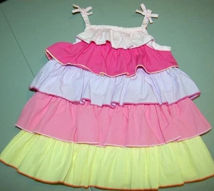 SUNDRESS 3-6M GIRLS RUFFLE DRESS PINK LAVENDER YELLOW 100%COTTON CHILDRENS PLACE - Picture 1 of 12