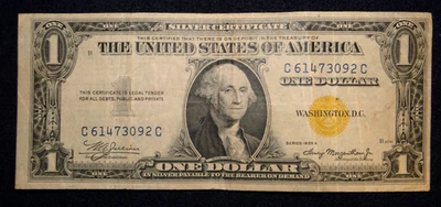 SERIES OF 1935 A $1 YELLOW SEAL WWII NORTH AFRICA SILVER CERTIFICATE - Image 1 of 2