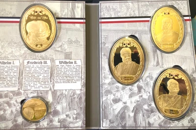 85mm Medaillen Giganten Die Kaiser des deutschen Reichs kompletter Satz  5 x TOP - Bild 1 von 4