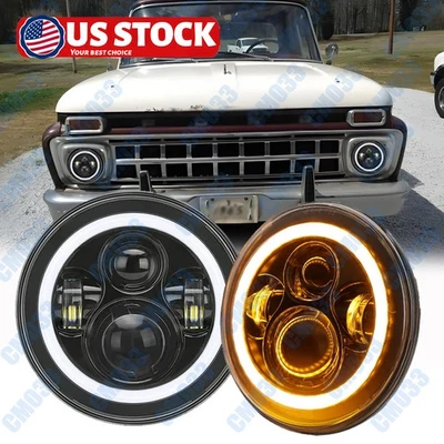 Par de faros proyectores LED de 7 pulgadas para camioneta Ford F-100 F-250 F-350 1953-1977 Foto 1 de 4
