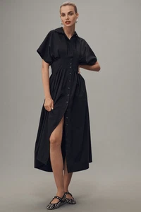 New Anthropologie The Tobie Button-Front Pleated Shirt Dress sz XL - Picture 1 of 9
