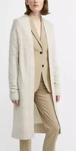 THEORY Sweater Oatmeal Cardigan Open Long Linen Cashmere Blend Sz S - Picture 1 of 10
