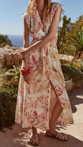 ZARA PRINTED LINEN BLEND MIDI DRESS COLLARED NEW SS25 SIZES XS-XXL REF. 2157/058 - Picture 1 of 6