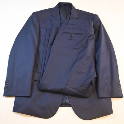 Joseph Abboud 44R 38x30 Blue 100% Wool Mens Jacket Pants Suit - Image 1 of 4