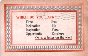 Humorvolle Postkarte ermutigend zur Reaktion "Was fehlt Ihnen?..." Posted 1909 - Bild 1 von 2