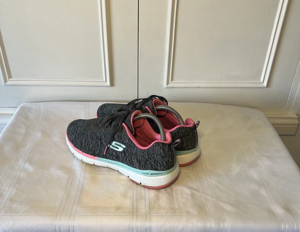 SKECHERS Trainers Grey/Multi Flex Appeal  Trainers UK 7 EU 40 Bright Vibrant - Image 1 of 4