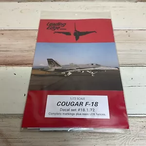 Leading Edge Decal Set With Resin LEX FENCES #18.1.72 COUGAR F-18, 1/72, (RARE) - Picture 1 of 3
