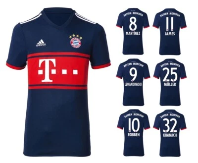 Trikot Kinder Adidas FC Bayern München 2017-2018 Away I FCB + Spielernummer - Bild 1 von 3