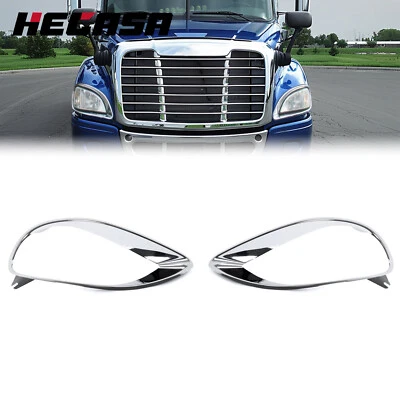 HECASA 2Pcs Chrome Headlight Bezel Cover ABS For Freightliner Columbia 2001-2017 Foto 1 de 4