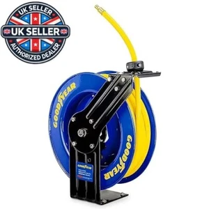 Goodyear Retractable Air Hose Reel Heavy-Duty 9.5mm x 15m SBR Rubber Single Arm - Picture 1 of 6