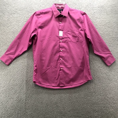 Camisa de vestir Bergamo para hombre manga larga con puños fucsia talla 16-16 1/2 32/33 Foto 1 de 4