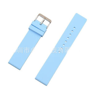 12-24mm Silicone Rubber Smart Watch Strap Watchproof Replacement Wrist Band