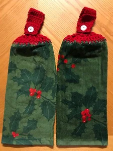 LOTE DE TOALLAS DE COCINA TOP TOPPERS CROCHET HECHO A MANO NAVIDAD VACACIONES DE MUÉRDALO 2-NUEVO - Imagen 1 de 5