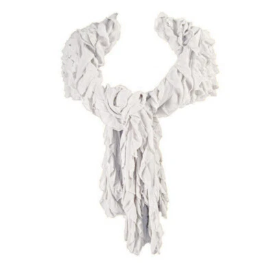 De colección HERVE LEGER Paris Taupe Blanco Capas Volantes Envoltura Chal Bufanda Cubrir Foto 1 de 4