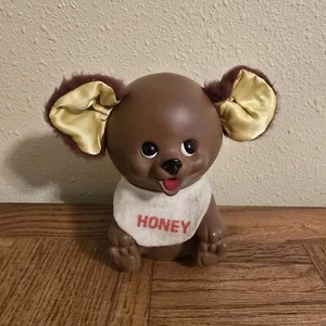 Vintage Honey Bear Piggy Bank Hard Rubber Satin Ears Sun Rubber Mobley Ruston - Picture 1 of 4