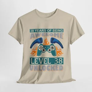 Gaming Video Games Unisex Heavy Cotton Tee T-Shirt 'Level Unlocked' - Picture 1 of 118