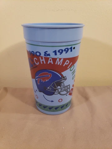 NOS VTG Buffalo Bills Alpha Products 90 91 AFC Champions Plastic Cup USA Cover