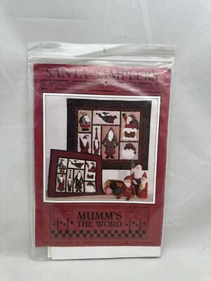 Mumms the Word Santa Samplers Mini Quilt Pattern 1993 31" x 26"  20" x 17" - Image 1 of 3