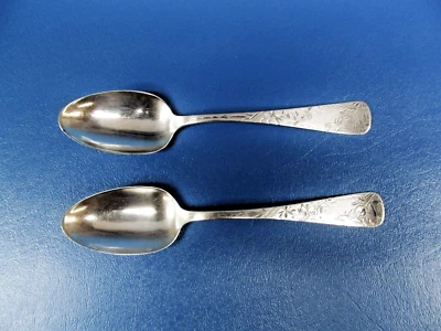 Par de (2) cucharaditas de plata de ley Jac Rose by Towle.  5 3/4" Foto 1 de 4