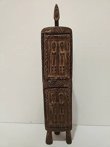 Dogon Wooden Mali African Tribal Medicine Cabinet Hand Carved 44cm (F2) - Picture 1 of 11