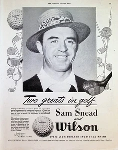 VINTAGE 1950s Print Ad ~ Wilson Golf Equipment ~Sam Snead and Wilson, Two Greats - Picture 1 of 1