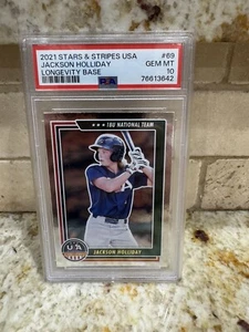 Jackson Holliday 2021 Panini Stars And & Stripes USA Longevity Base #69 PSA 10 - Picture 1 of 2