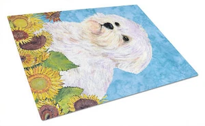 Maltese Summer Flowers Sunflower Glass Cutting Board Large SS4114LCB - Picture 1 of 1