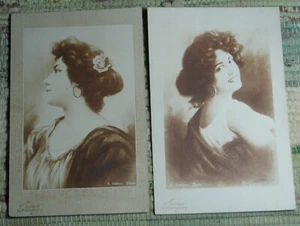 2 Vintage Post Cards LADIES Etude by E Vettori B Trevisan RICHARD St Petersbourg - Picture 1 of 2