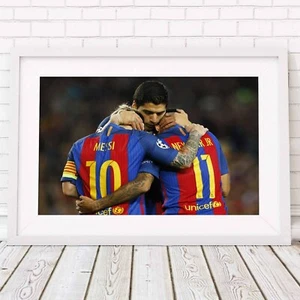 SUAREZ NEYMAR MESSI - Soccer Poster Picture Print Size A5 to A0 *FREE DELIVERY - Picture 1 of 14