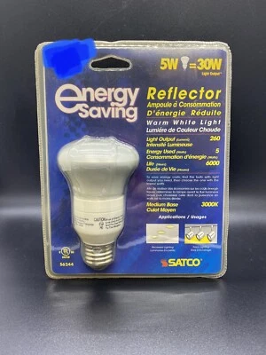 SATCO S6244 R20 REFLECTOR WARM WHITE LIGHT 5W  = 30W FLUORESCENT BULB 3000K - Image 1 of 2