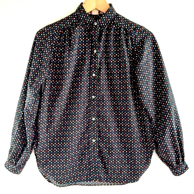 Blusa Top Camisa Evan Picone De Colección Para Mujer Talla Desconocida Negra Multi Geométrica Foto 1 de 4