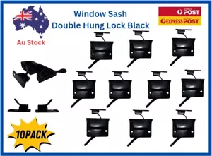 Window Lock Sash Double Hung Cam Lock Vertical or Horizontal Black - 10 pack - Picture 1 of 7