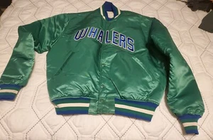 AMAZING VINTAGE STARTER HARTFORD WHALERS GREEN SPELL OUT JACKET MEN'S SIZE LARGE - Picture 1 of 8