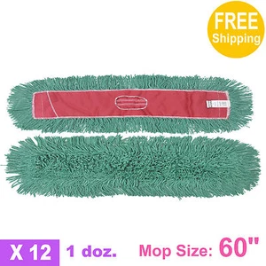 1 doz. Trapeadora antipolvo de algodón sintético verde 60"" x 5"" SunnyCare #25606 12 piezas/estuche - Imagen 1 de 1