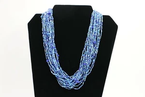 Collar J1A Vintage Multihebra Azul Microperlas - Imagen 1 de 4
