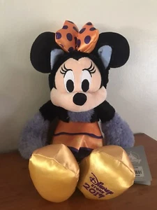 MINNIE MOUSE HALLOWEEN BLACK FURRY CAT PLUSH 13" H DISNEY STORE 2019 ON FOOT - Picture 1 of 5