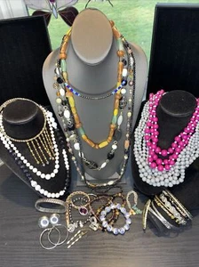 Vintage Boho Jewelry Lot Necklace Bracelet Earrings Bohemian AS SHOWN LB836 - Picture 1 of 12