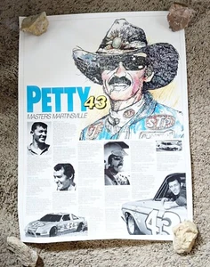 Póster Richard Petty #43 Vintage 1979 Masters Martinsville History 23" X 17" - Imagen 1 de 3