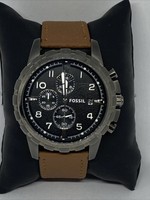 Fossil men's brown leather.quartz 