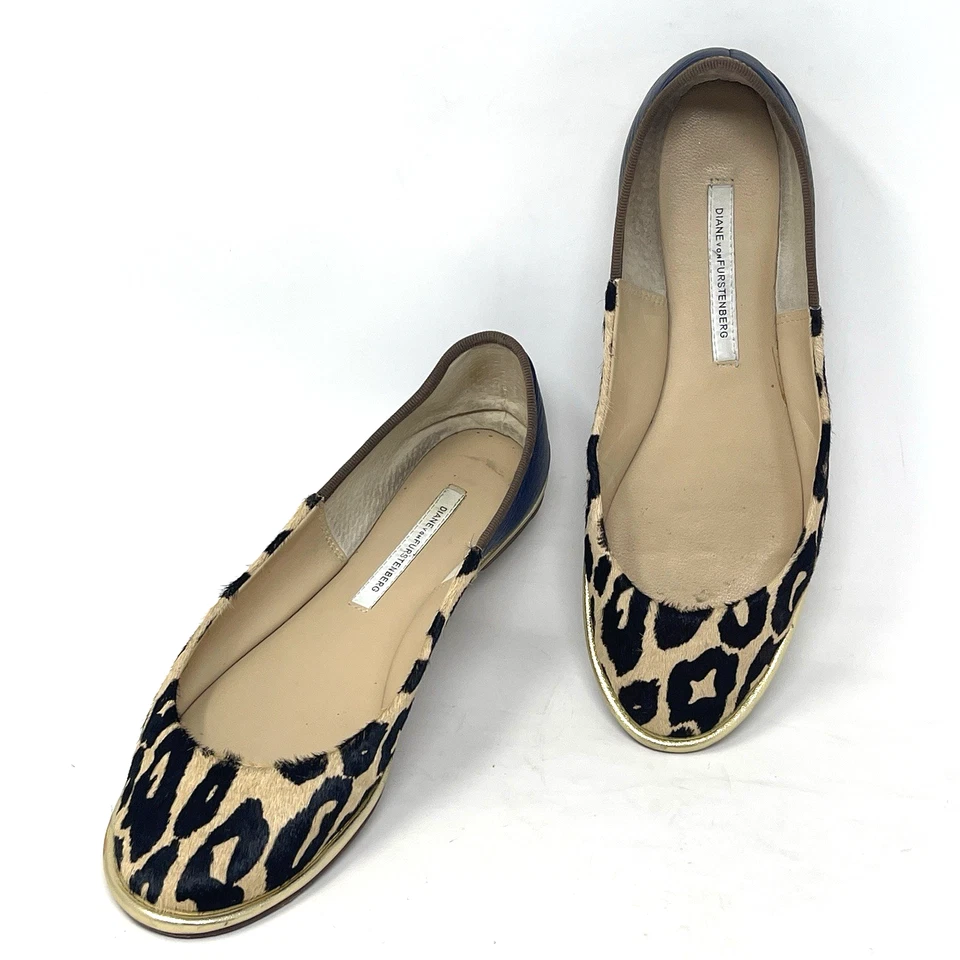 Sapatilhas de balé femininas Diane Von Furstenberg 9 Botsuana estampa animal chita leopardo - Imagem 1 de 4