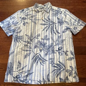 Tommy Bahama Cotton Silk Short Sleeve Floral Camp Shirt Men's Size Medium - Picture 1 of 8
