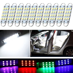 10x561 562 567 LED 12SMD 44mm Rigid Loop Interior Map Dome Door Trunk Light Bulb - Picture 1 of 18