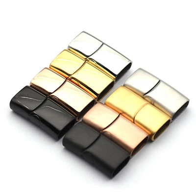 Stainless Steel Magnetic Clasps Leather Weave Cord End Bracelet Jewelry Making B - Image 1 of 4
