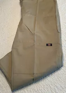 NEW Dickies mens khaki Double Knee Uniform Work Pants loose fit 52 X 30 big tall - Picture 1 of 3