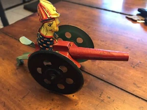 Vintage Rare Misprint Water Cannon Lever Fireman Tin Toy Working Great - Picture 1 of 12