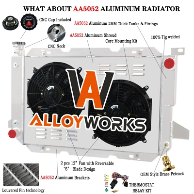 4-Row Radiator Shroud Fan Relay For 1985-1997 Ford Bronco F150 F250 F350 F53 AT Foto 1 de 4