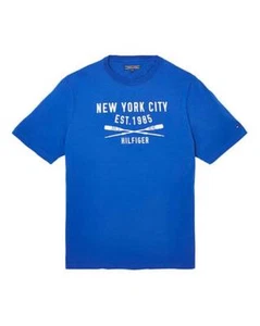 Tommy Hilfiger Mens Harry Blue NYC Crew Neck Short Sleeve T-Shirt Size 2XL  - Picture 1 of 3
