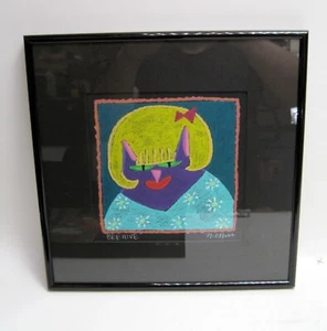 NANCY COFFELT Pastell auf Papier gerahmt Original Kunst 12" x 12" "Bienenstock" - Bild 1 von 3