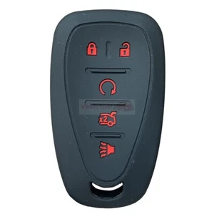 Fit For Chevrolet 5 Button Remote Smart Key Fob Silicone Skin Case Cover Black - Picture 1 of 12