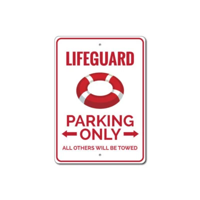 Letrero de salvavidas solo estacionamiento placa personalizada playa piscina aluminio metal Foto 1 de 4